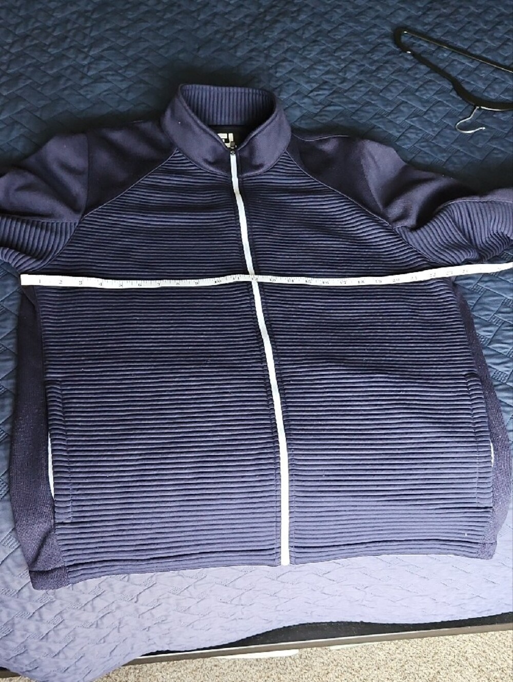FootJoy Navy Full-Zip Performance Jacket with Ribbed Front - Picture 7 of 11